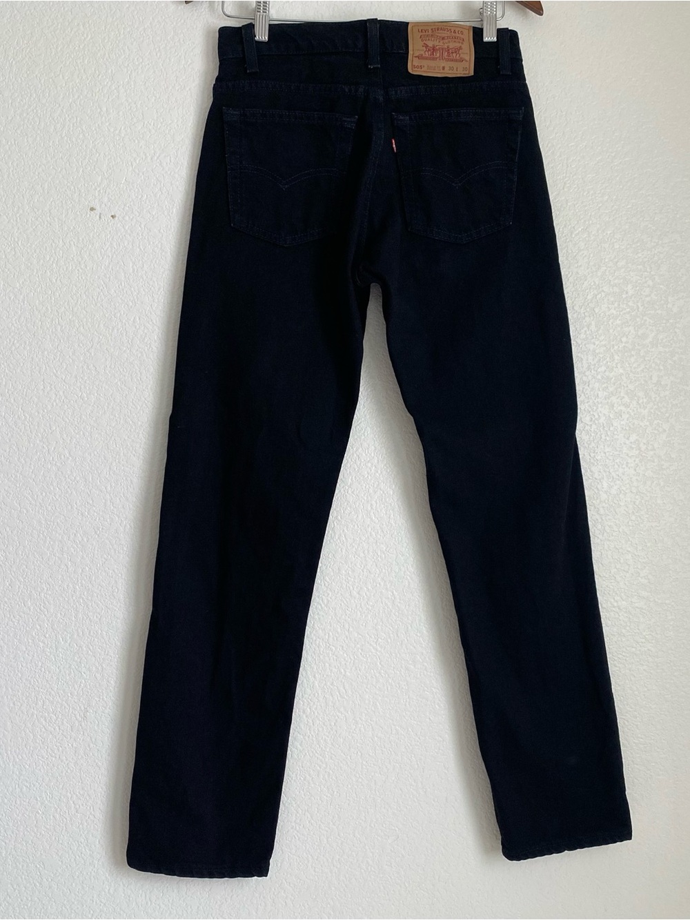 Vintage Levi's 505 regular Fit straight leg black denim jeans, 30W 30L